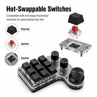 Teclado Programable SIKAI de 9 Teclas con 3 Perillas, Controlador USB con Cable RGB para Streaming, Teclado de Atajos Personalizado para Edición y Productividad