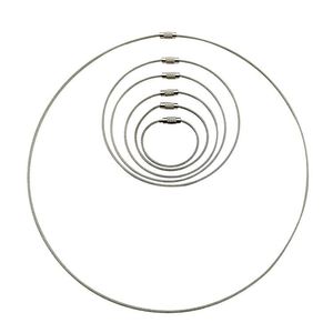 Hành lý tag dây Keychain Cáp thép không gỉ lớn vòng chìa khóa vòng lặp chủ ngoài trời Đi Bộ Đường Dài Heavy Duty connectable tag giữ thể thao - Product Image 1