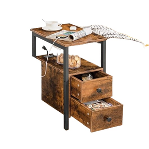 Cross-Biên Giới Hot Bán Đa Chức Năng Bàn Cạnh Giường Ngủ Với USB Ổ Cắm Bàn Cà Phê Thép Đồ Nội Thất Gỗ Màu Sắc Cổ Điển Sofa Bên - Product Image 1