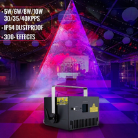 Proyector de Luz Láser 3D RGB de 10 Vatios y 25kpps con Control DMX para DJ, Discoteca, Escenario, ILDA, para Bodas