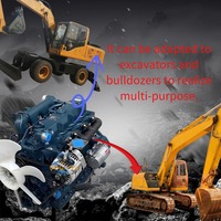 Conjunto de Motor para Excavadora Kubota V2203 V2403 V2607 V3307 V3600 V3800, Motor Diésel Completo de 4 Cilindros