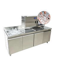 Machine à glaçons intégrée sous comptoir en acier inoxydable sur mesure, équipement commercial de fabrication de glaçons en cubes pour café et restaurant
