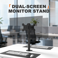 Support de bras double pour moniteur réglable en hauteur 13-32 pouces, fixation sur bureau, pince en C, pour 2 écrans, en acier allié, VESA 75/100 mm, rotation à 360°, vente en gros à prix réduit