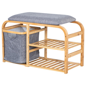 Banco de Madera Maciza para Cambiar Zapatos, Tamaño Mediano, Banco de Almacenamiento, Zapatero de Estilo Chino para la Entrada del Hogar con Asiento - Product Image 5