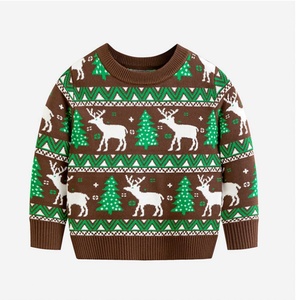 <span class=keywords><strong>Pull</strong></span>-over en viscose/coton écologique respirant pour enfants, motif animal, <span class=keywords><strong>pull</strong></span> de <span class=keywords><strong>Noël</strong></span> en jacquard à col rond pour garçons - Product Image 5