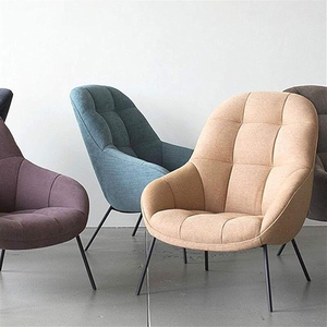 Poltrona Reclinabile Singola Moderna e Confortevole Rivestita in Tessuto con Gambe in Metallo Nero per Esterni, Hotel, Soggiorno e Camera da Letto - Product Image 4