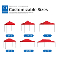 Carpa Plegable Tipo Gazebo 3x3m 10x10 pies, Estructura de Acero, Tela Oxford 420D Impermeable, Logotipo Personalizado para Publicidad, Puesto de Mercado, Feria Comercial