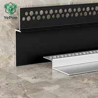 Plinthe en alliage d'aluminium 6063-T5 Yepoo de haute qualité, moderne, en forme de L, pour usage hôtelier, finition mate/anodisée, protection IP20, facile à installer