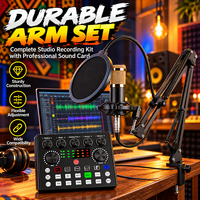 Ensemble de carte son BM800 V8S Pro Studio, interface audio, microphone à condensateur pour PC, pour enregistrement de podcast, diffusion en direct sur YouTube