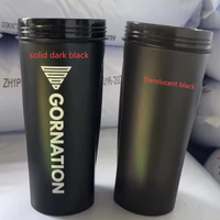 Bouteille shaker solide avec logo personnalisé gobelets d'eau noir foncé pré-entraînement pour les protéines bouteille opaque sans BPA