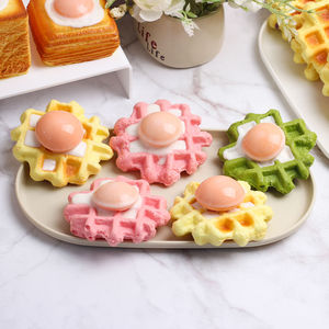 Manufacturer Wholesale PU Stress <b>Ball</b> Simulated Food <b>Squeezing</b> Toys Waffle Slow Rebound Stress Relieving Toys Desktop Decoration - Product Image 5