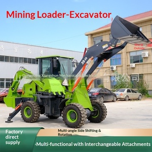 รถแบคโฮสองหัวขุด ขับเคลื่อนสี่ล้อ ฟังก์ชั่นหลากหลาย ระบบไฮดรอลิกเต็มรูปแบบ ตักดินด้านหน้า ขุดด้านหลัง ครบวงจร - Product Image 1