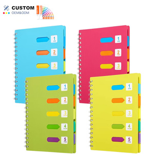 Cuaderno encuadernado en espiral de 120 hojas respetuoso con el medio ambiente, cubierta de papel duradera, divisores coloridos para uso en la oficina y toma de notas organizada - Product Image 1