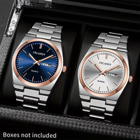 Coffret Cadeau d'Affaires de Luxe Laipute pour Hommes, Montre Analogique en Acier Inoxydable avec Bracelet en Titane, Charme Tendance pour la Nouvelle Génération B9021