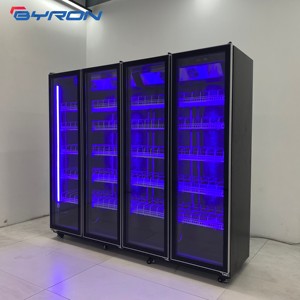 Vitrine réfrigérée verticale de luxe, armoire de présentation commerciale à 4 portes vitrées, pour supermarchés et hypermarchés - Product Image 4