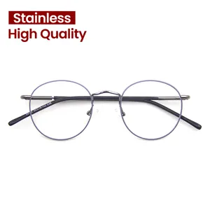 Wenzhou Fresh Optics Men's Eye Glasses Unisex Fashion Style with Blue Light Blocking Metal Frame Alloy and Stainless Material