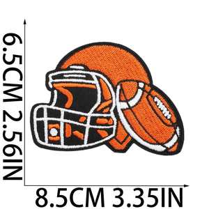 Patch brodé thermocollant sur le thème du Super Bowl américain, motif chaussures de rugby, pour la décoration de vêtements, chapeaux et sacs - Product Image 6