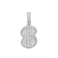 Pendentif signe dollar en laiton plaqué or, serti de zircons baguette, style hip-hop, pour homme, idéal pour les soirées – Nouvelle collection tendance