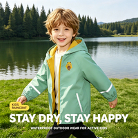 Beliebtester Kinder-Regenanzug mit individuellem Muster, PU-Jersey, wasserdichtes Regenmantel-Set mit Kapuze, Hersteller von Outdoor-Regenmänteln