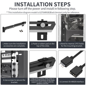 <span class=keywords><strong>Support</strong></span> de <span class=keywords><strong>carte</strong></span> <span class=keywords><strong>graphique</strong></span> RVB adressable <span class=keywords><strong>upHere</strong></span>, <span class=keywords><strong>support</strong></span> réglable pour <span class=keywords><strong>carte</strong></span> <span class=keywords><strong>graphique</strong></span>, anti-affaissement, compatible ARGB 5V 3 broches - Product Image 6