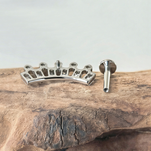 Pendientes de <span class=keywords><strong>Titanio</strong></span> <span class=keywords><strong>Puro</strong></span> ASTM F136 Rui Qian, Pendientes de Rosca Interna para Mujer, G23 Antialérgicos, Pendientes de Botón Modernos - Product Image 2