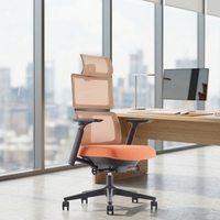 Chaise de bureau pivotante à dossier haut en tissu maillé, moderne, luxueuse, ergonomique, pour usage commercial ou domestique, avec appuie-tête réglable