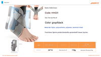 Attelle de protection de cheville sportive unisexe en nylon respirant et réglable de haute qualité, anti-entorse