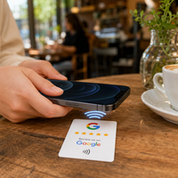 Carte PVC de paiement NFC personnalisée avec technologie RFID, design étanche pour l'affichage Google Maps et des médias sociaux