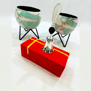 Luxury Silver-Plated Rudraksha Puja Bell with Leaf Handle in Premium Velvet Gift Box Handmade Temple Ghanti for Home <b>Mandir</b> - Product Image 1