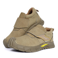 Chaussures de sécurité en daim avec logo personnalisé, semelle intermédiaire en Kevlar 6KV, isolation électrique, anti-écrasement, résistantes aux perforations, semelle extérieure en PU, bottes de travail OEM