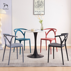 EaseNeat Design moderne Simple loisirs peut empiler des chaises en plastique de couleur pour salon salle à manger Table - Product Image 3