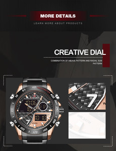 Montres Naviforce 9171 RGBB en <span class=keywords><strong>acier</strong></span> inoxydable, montre à quartz pour homme avec bracelet en alliage, montre noire de luxe pour homme d'affaires - Product Image 4