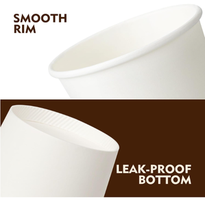 Tazas de café de papel desechables de doble pared blancas PE <span class=keywords><strong>a</strong></span> granel para bebidas calientes Ecológico para cafés Café caliente Chocolate líquido - Product Image 3