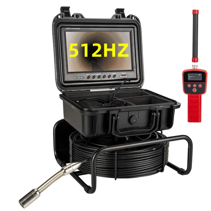 1080P Endoscope 512 HZ Self Leveling Industrial 23 mm Sonde Head Drain Pipe Inspection Sewer Camera with Locator