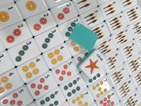 Tuiles de mahjong américaines à motif de chat noir, ensemble de mahjong coloré rétro dessiné à la main, jeu de table d'intérieur pour 4 joueurs