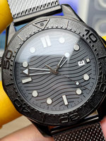 Montre-bracelet mécanique automatique analogique de luxe pour homme, en acier inoxydable de haute qualité, 42 mm, Miyota 8800 Diver, 22 mm, entièrement noire, ajourée