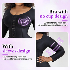 Body gainant colombien à manches longues pour femme, compression des bras et contrôle du ventre, post-opératoire stade 2 - Product Image 2