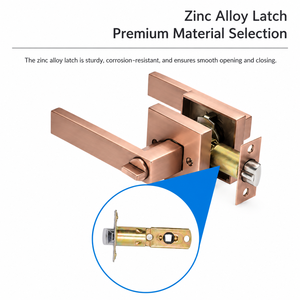 Heavy Duty Zinc Alloy Lever Door Lock Set American Style Square Handle Quiet Interior <b>Bedroom</b> Bathroom Mechanical Lock - Product Image 3