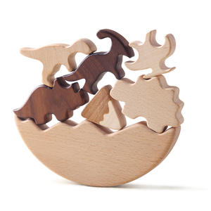 2025 nueva llegada bloque de equilibrio de madera dinosaurio apilamiento juguetes de aprendizaje sensorial Montessori juguetes de entrenamiento educativo para niños - Product Image 2