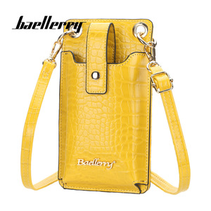 Bolso Bandolera para Teléfono Baellerry para Mujer, Patrón de Cocodrilo, Cuero PU con Ranuras para Tarjetas, Cierre de Hebilla, Amarillo - Product Image 1