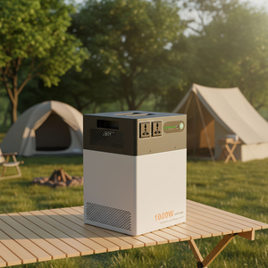 Generador Solar con Batería Lifepo4 de 1200W en Oferta, Estación de Energía Portátil de 2009.6Wh con 2 Tomas de Corriente Alterna para Eventos al Aire Libre - Product Image 1