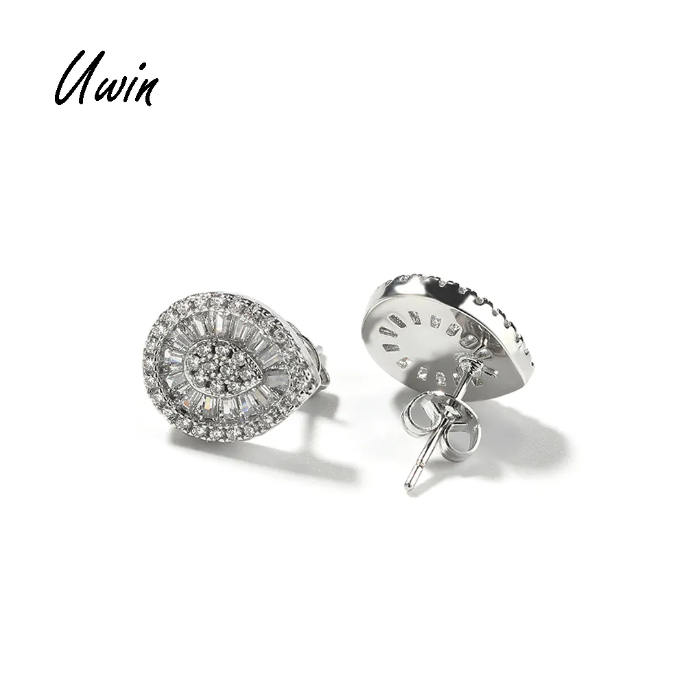 UWIN Water Drop Earrings Huggie Earrings Zircon Designs Jewelry Square CZ Earring Women Man Gift Party Trendy AAA Jewelry