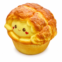 Jouet Squishy Smiley Pineapple Bun à Remontée Lente, Motif Crustes Craquelées, Anti-Stress, Cadeau de Bureau