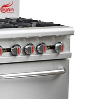 Cuisinière à gaz commerciale en acier inoxydable à 4 brûleurs avec four pour la restauration, modèle RGR24, homologuée ETL