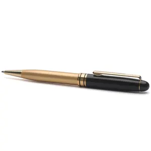 Richie Gold Metal Ball Pen with Gloss Black Lacquering Cap