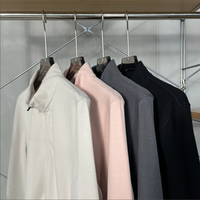 Veste ajustée pour femme en tricot double face 290 GSM, col semi-montant, fermeture éclair intégrale, super douce, manches longues, pour l'automne et l'hiver