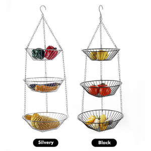 Panier à fruits et légumes suspendu en argent et bronze Universea, durable, facile à nettoyer, pour la cuisine - Product Image 4