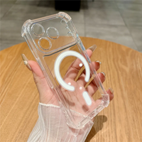 Étui de protection magnétique antichoc en TPU+PC avec charge sans fil de luxe pour les objectifs des modèles 17/16/15/14/13/12/18 Pro Max Plus