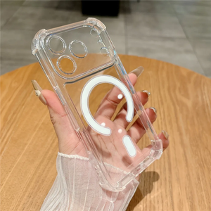 เคสกันกระแทกแม่เหล็กไร้สายแบบหรูหราสำหรับ iPhone 17 16 15 14 13 12 18 Pro Max Plus  แบบใสพร้อมกันชน - Product Image 4