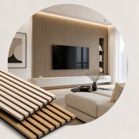 Panneaux muraux acoustiques en bois et polyester Akupanel, insonorisants, décoratifs et modernes pour restaurants et salles de réunion